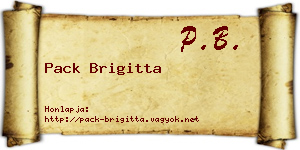 Pack Brigitta névjegykártya